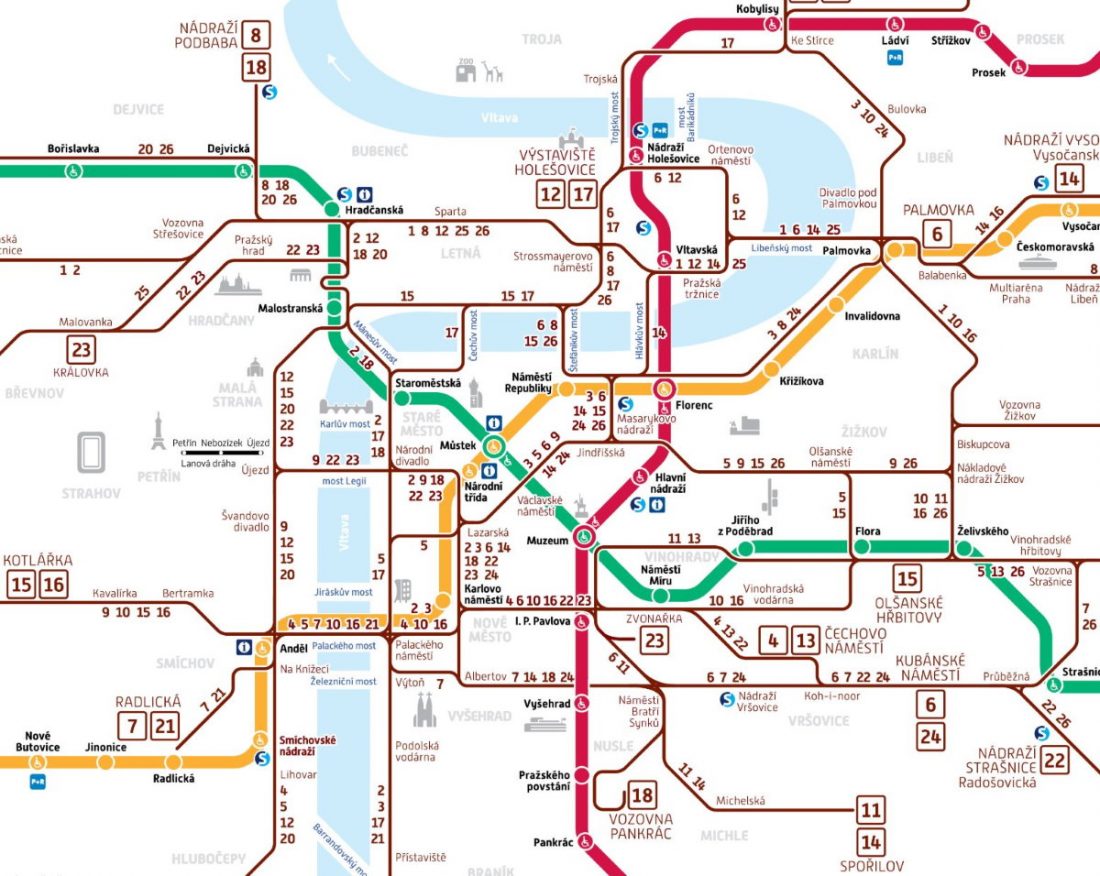 Prague tram map