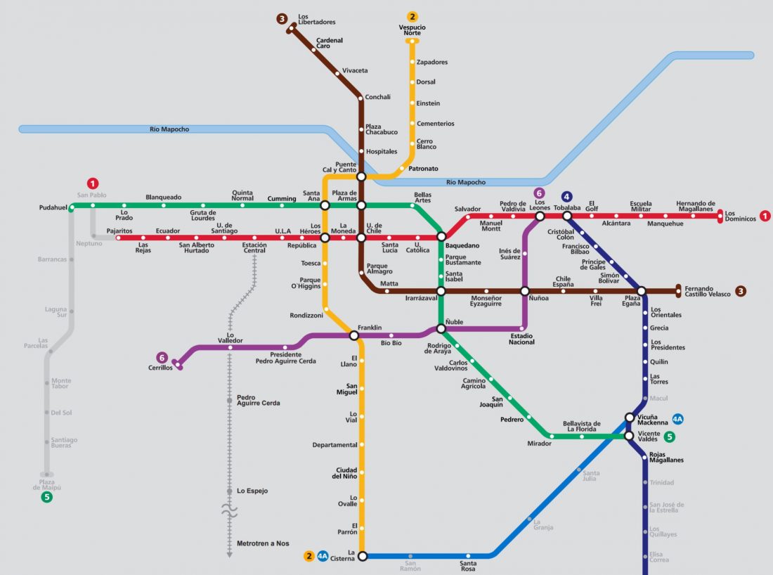 Santiago metro map